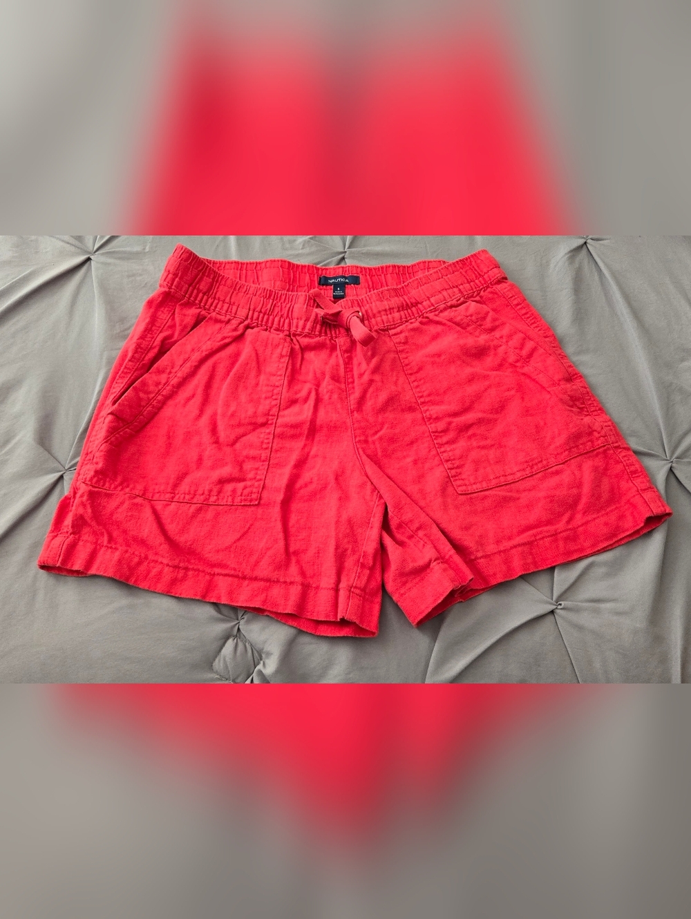 Nautica Coral Drawstring Linen-Blend Shorts